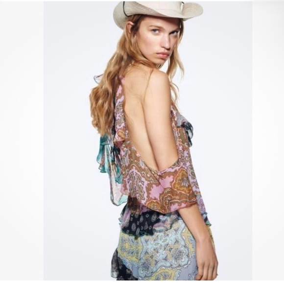 Zara Dresses & Skirts - Zara Pastel Paisley Maxi Dress